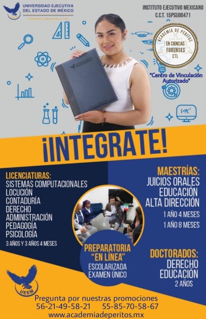 Flyer Oferta academica Universidad Ejecutiva del Estado de México