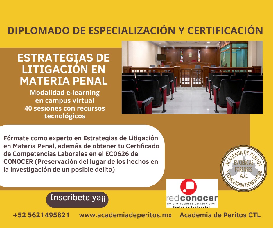 Flyer Diplomado en Estrategias de Litigación en Materia Penal